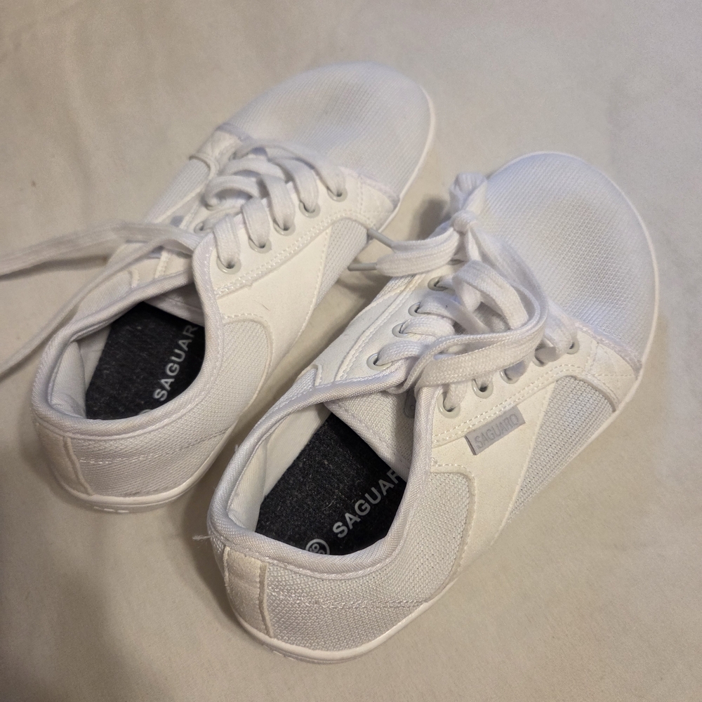 Aqua Women's Sleek White Lace-Up Sneakers